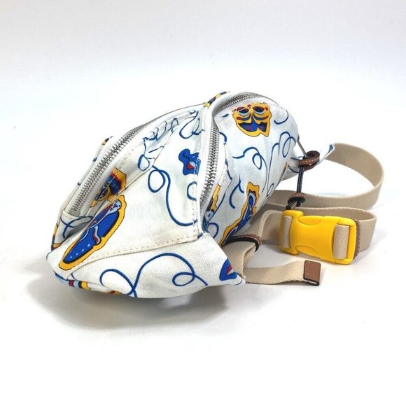 LOEWE anagram Waist Pouch Shoulder Bag PAULA'S IBIZA body bag White x Blue - Picture 7 of 16